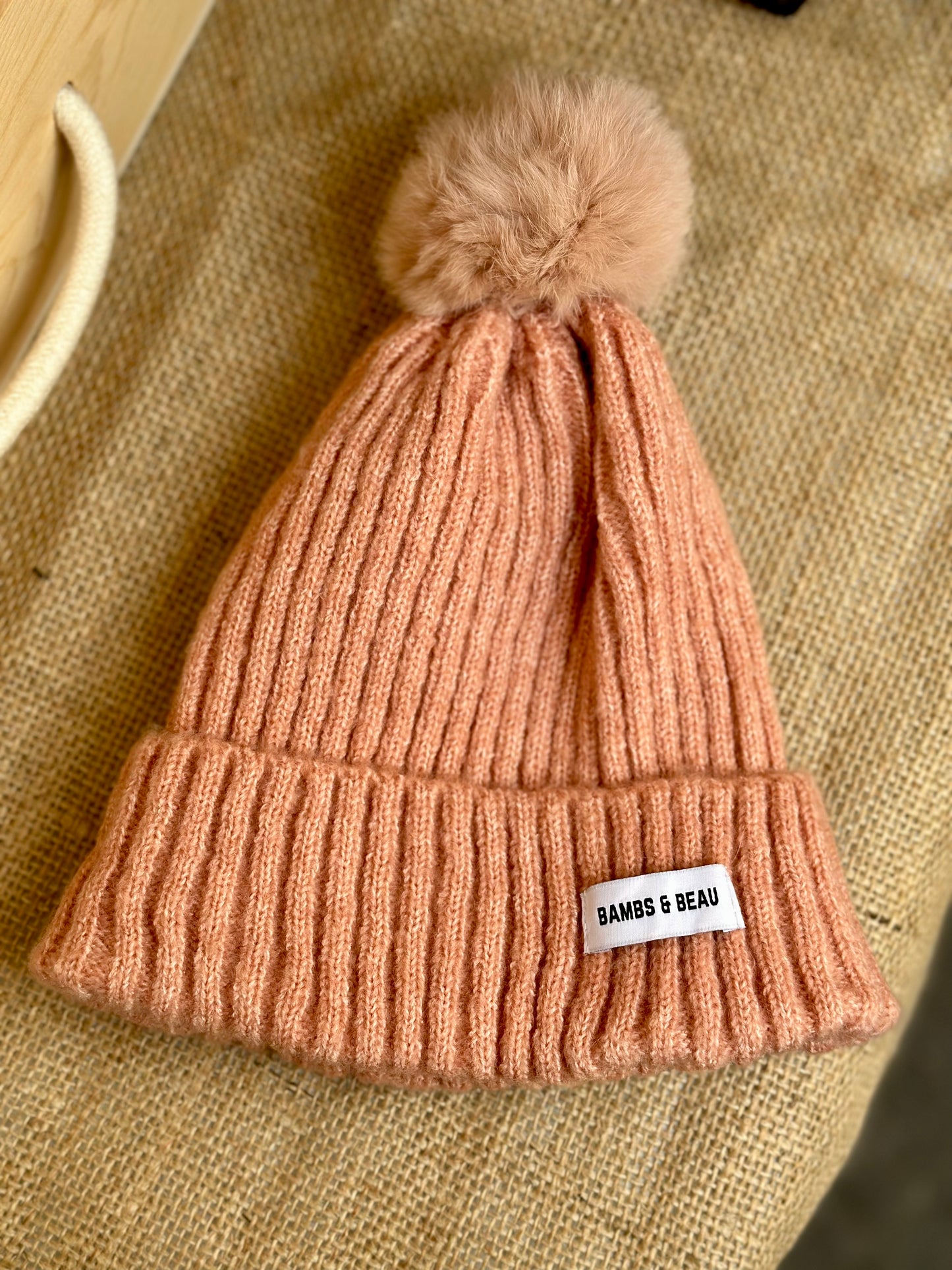 Kids Pink Bobble Hat