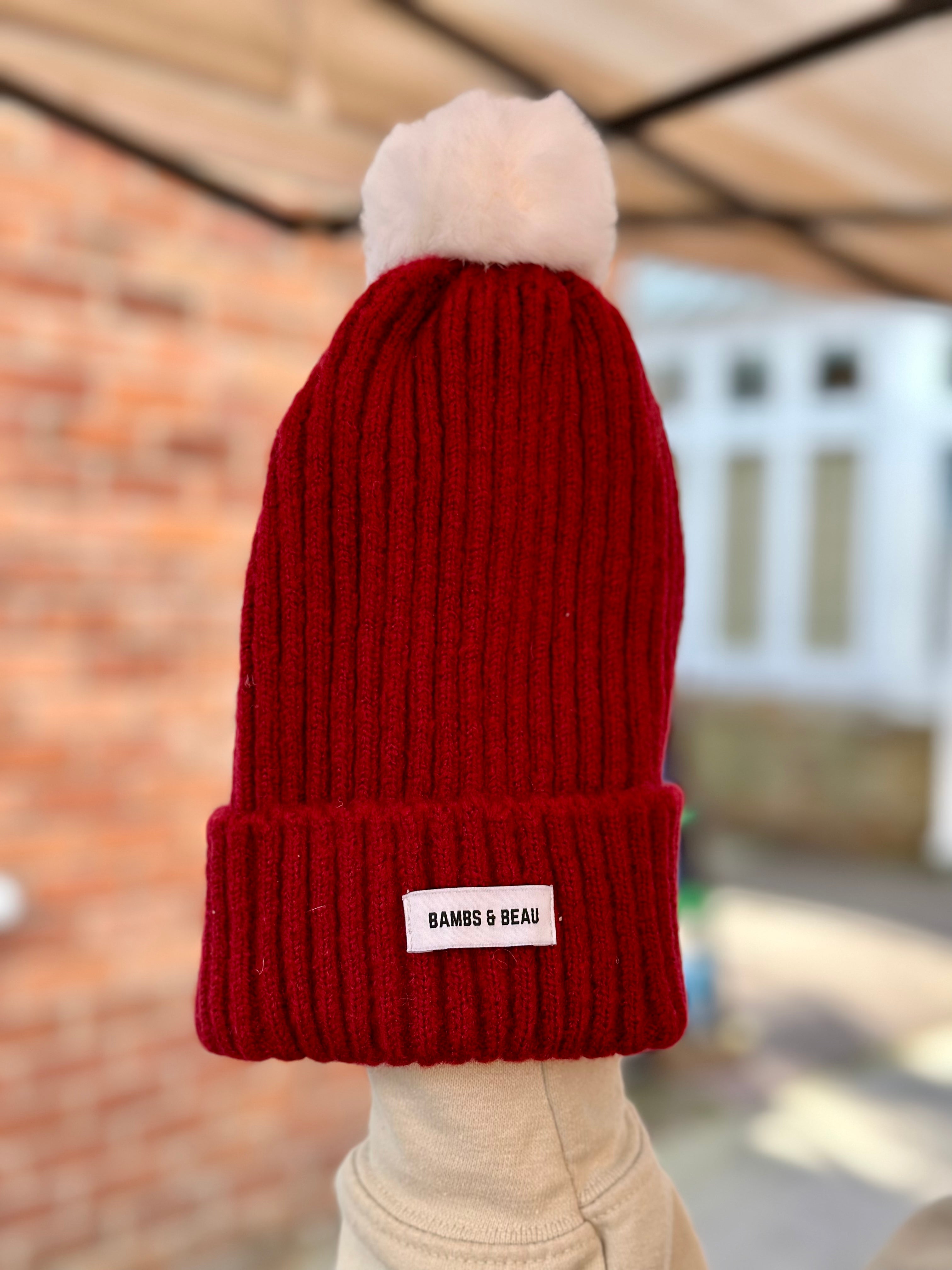 Kids red hot sale bobble hat