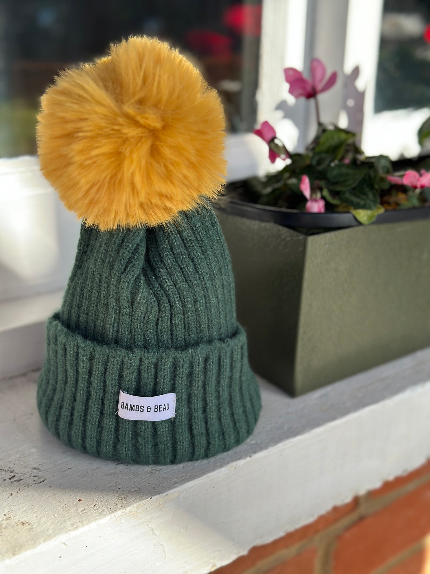 Kids Forest Green Bobble Hat