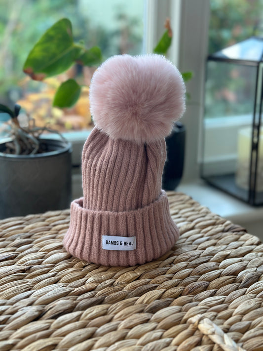 Kids Pink Bobble Hat