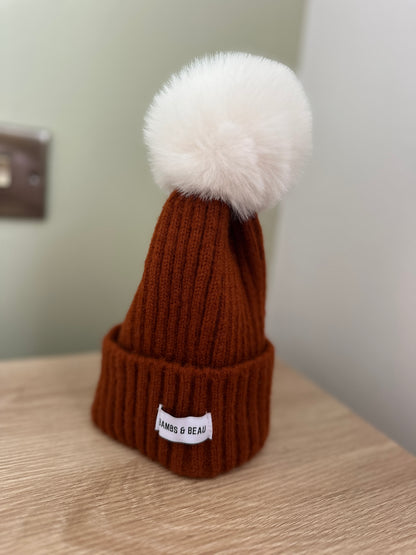 Kids Rust Bobble Hat