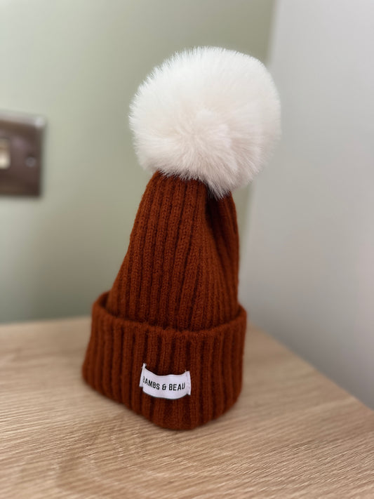 Kids Rust Bobble Hat