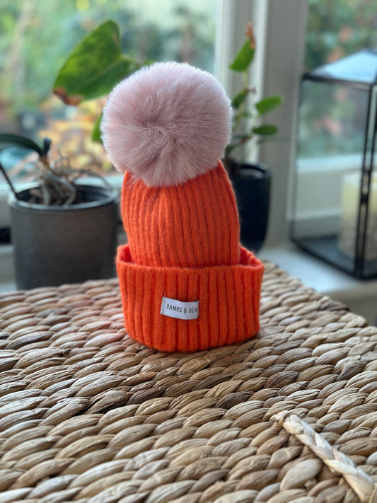 Kids Coral Bobble Hat