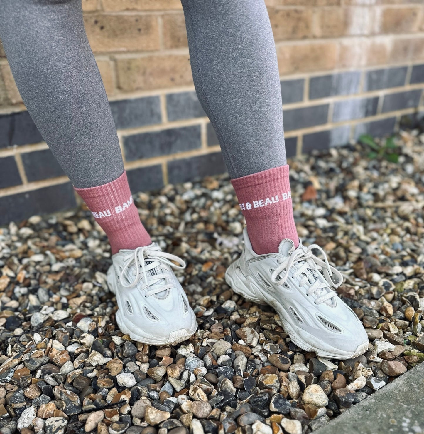 Lilac & White Socks