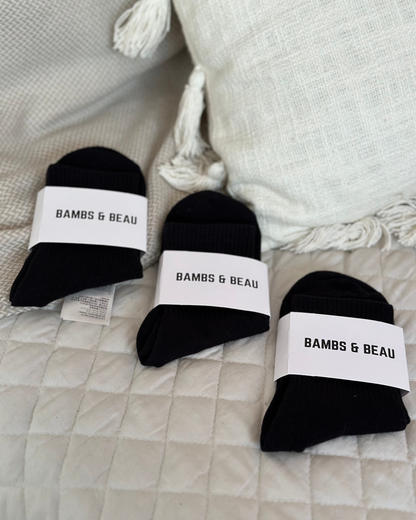 3 Pack Black Socks